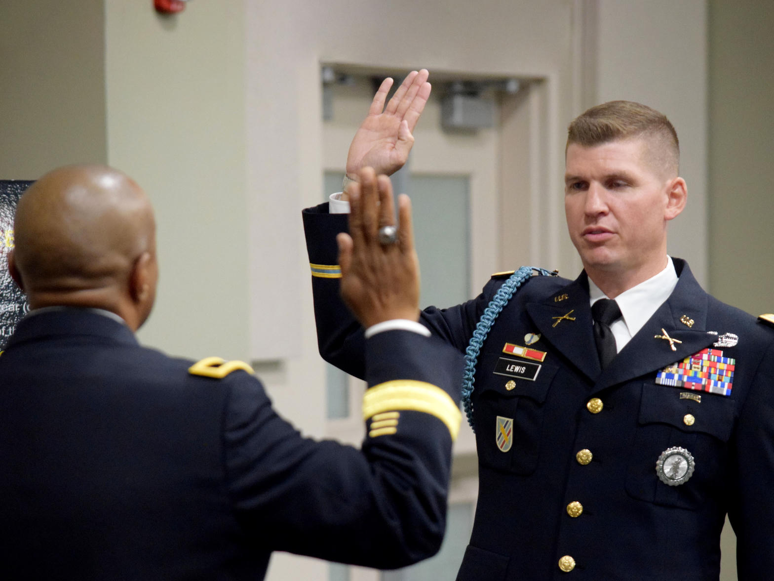 Army officer taking the oath